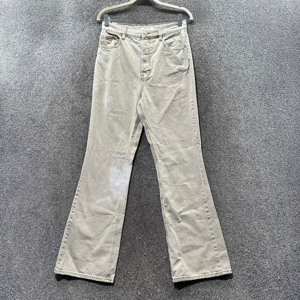 Pacsun Jeans Women 29 Gray High Rise Bootcut Button Fly 5‎ Pocket BLEACH STAINS